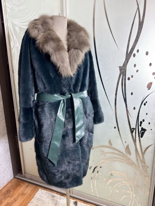 Норковая шуба с соболем