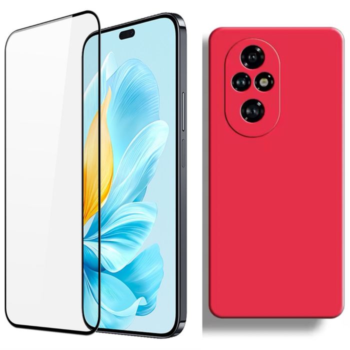 Husa Silicon Interior Fin +Folie Sticla Silicon Honor 200/400 LITE PRO