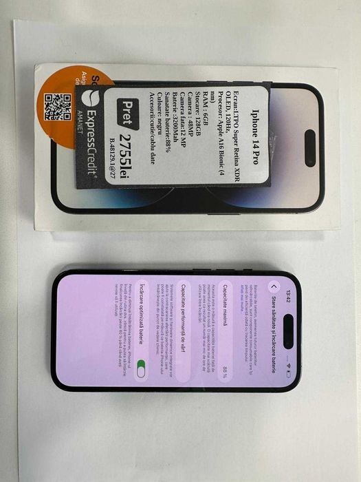 Telefon Iphone 14 PRO (ECA27) Garantie 2 ani!