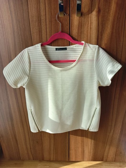 Bluze elegante alb/albastru