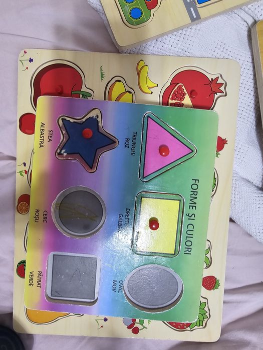 Set lot jucarii puzzle ceas lemn