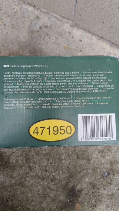 Polizor unghiular Parkside mare 2000 w nou