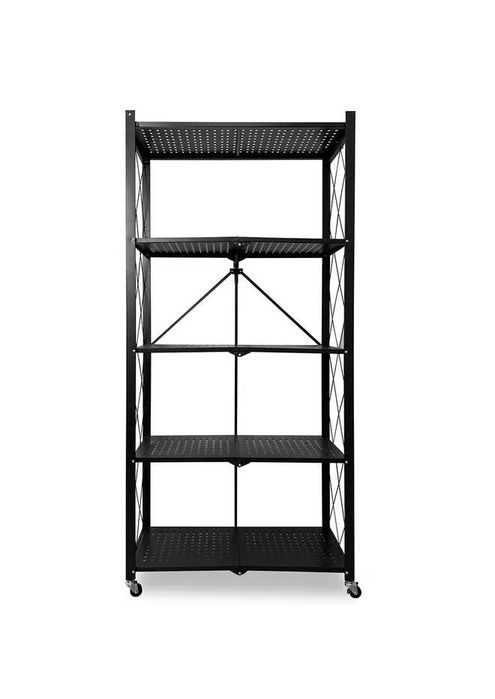 Стеллаж складной металлический чёрный и белый 5-этаж s17