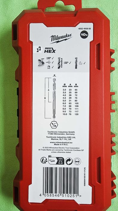 Нов Комплект свредла 1/4 HSS-G Titanium Milwaukee 10 броя