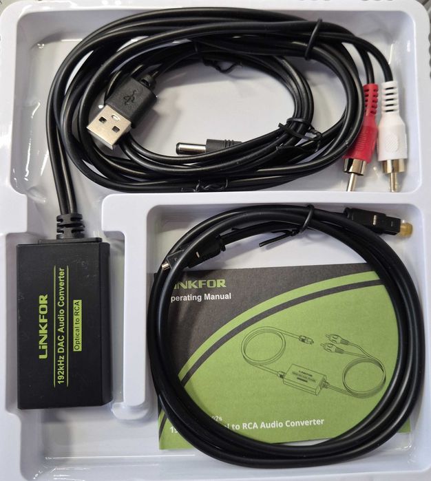 LiNKFOR SPDIF Optical Toslink към RCA  конвертор Analog to Digital