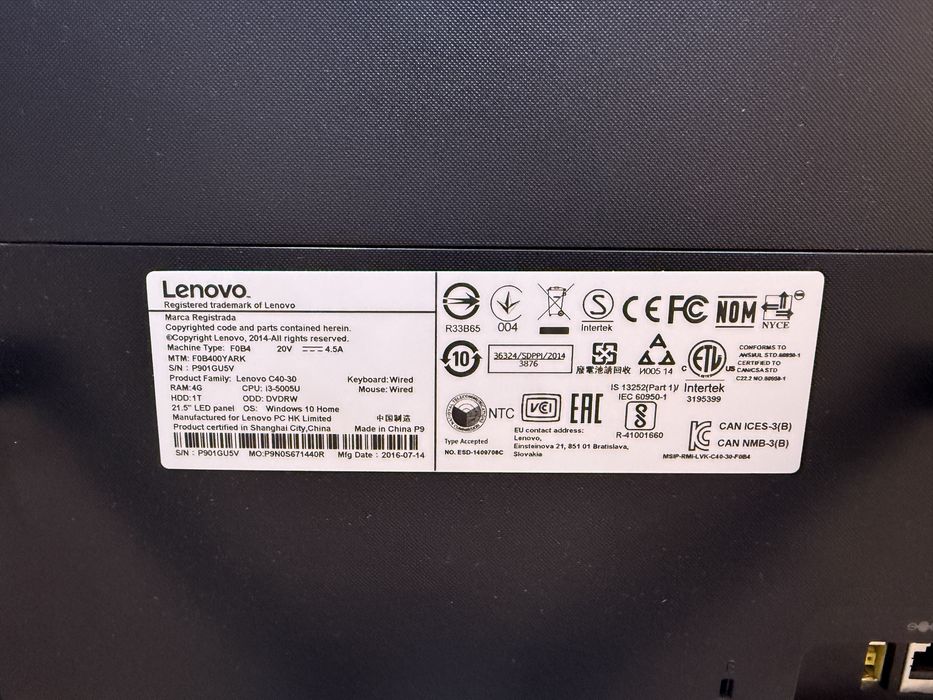 Продам моноблок LENOVO c40-30 21,5’