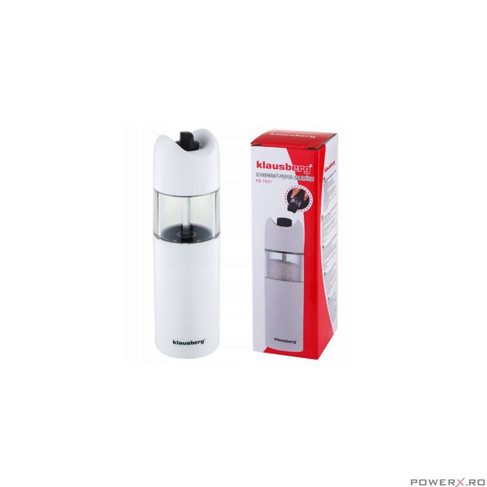Rasnita electrica pentru sare si piper, alba, Kinghoff
