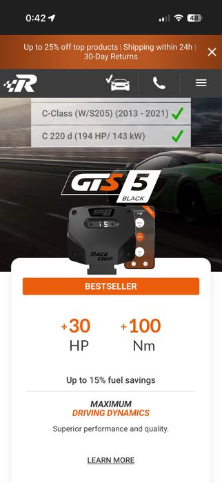 RaceChip GTS5 Black Mercedes OM654 220CDI за C , E class , GLC и др
