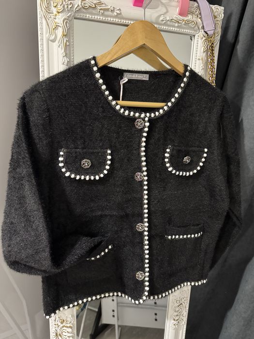 Сака жилетки см лхл 3 бр черно бяло леопард