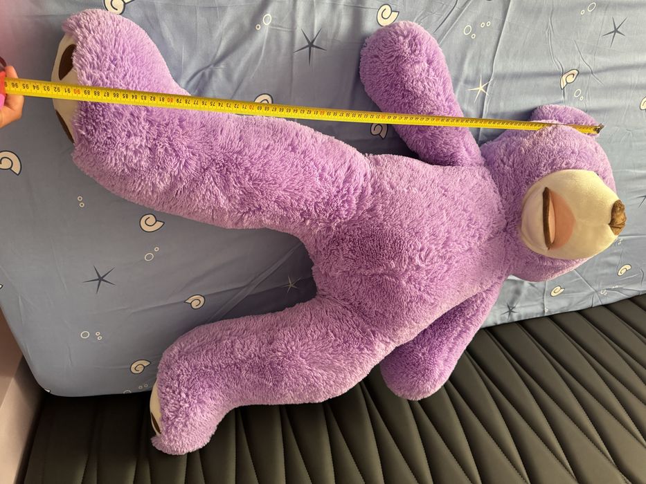 2 броя големи плюшени мечета лилаво и кафяво