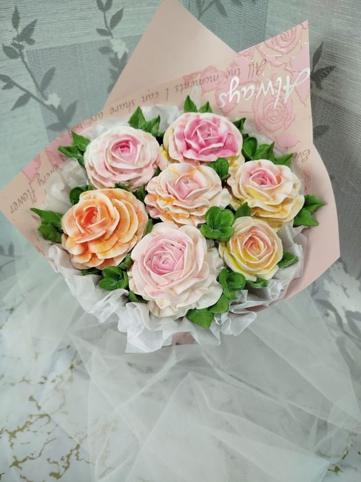 Цветы, букеты из зефира