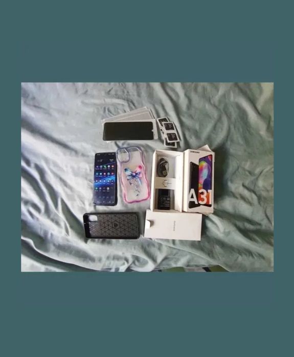 Pachet Complet: Telefon Samsung Galaxy A31 +2 Huse +5 Folii+Incarcator