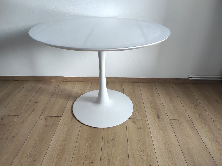 Masă rotunda bucatarie sufragerie Ø100 albă MDF