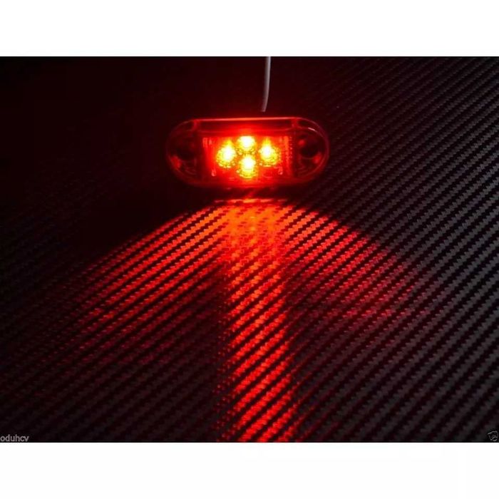 1бр. ЛЕД LED габарити светлини овал с 4 диода 24V за камион , 2 цвята
