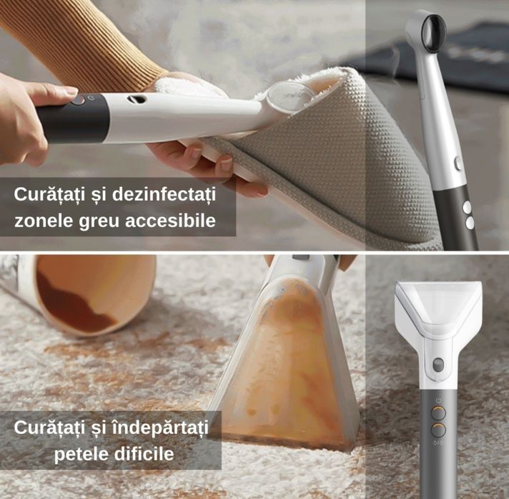 Aspirator Profesional cu Abur si Spalare RYER ULTIMATE 1600W | 10 Bar | 100°C Abur | 13.000Pa | Rezervor Dual | 4 Moduri Curatare