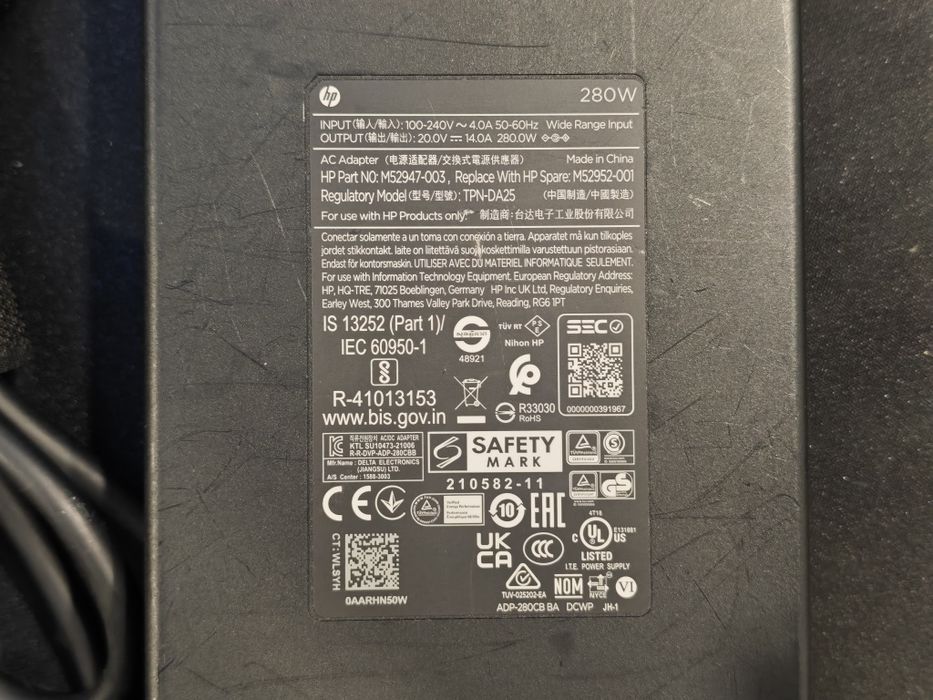 Dock HP Thunderbolt G4 + alimentator original 280W