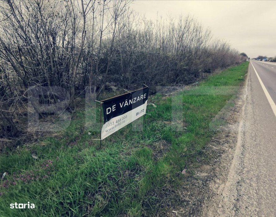 Teren intravilan 4672 mp , stradal DN6, zona sere Isalnita!