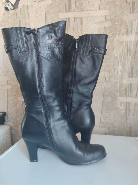 Кожаные сапоги весна