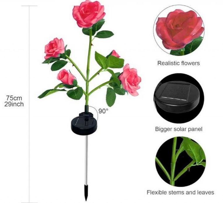 Соларна лампа Роза Водоустойчива