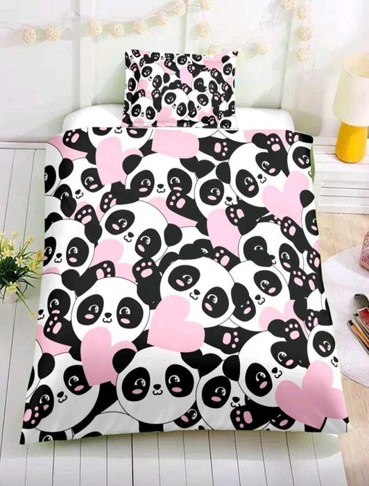 Комплект завивки от 3 части с принт на Анимационни Животни, Нов.