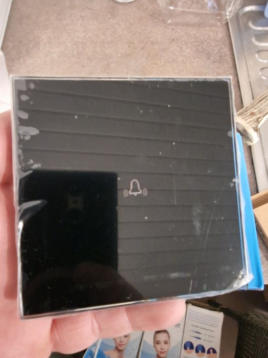 Превключвател за звънец със сензорно стъкло  черен