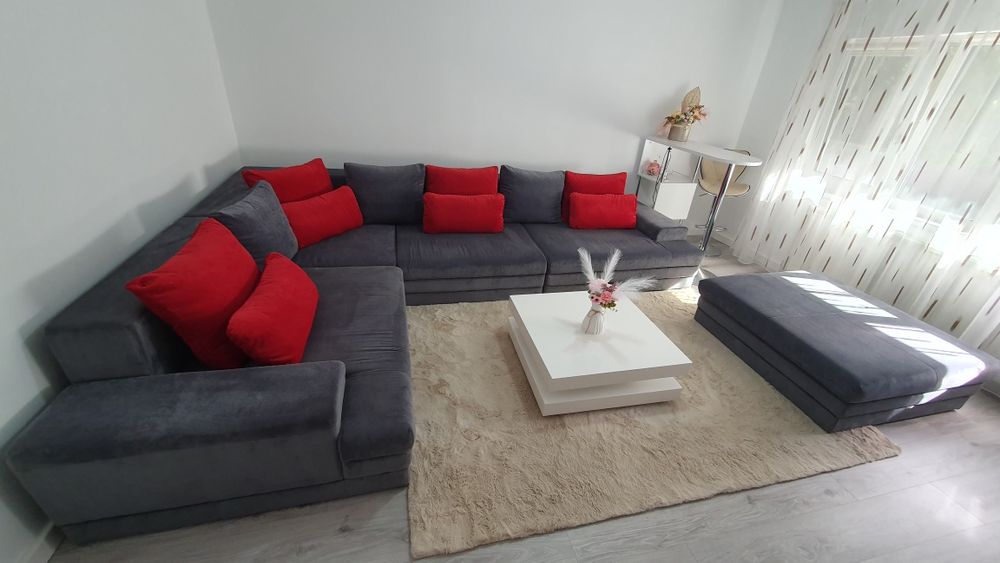 Coltar modular stofă gri