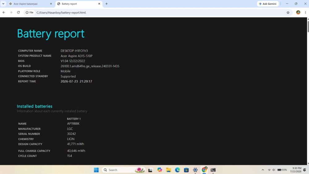 Acer Aspire A315-510P