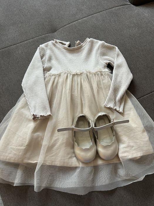 Официлна рокля Зара Zara 12-18 86 см и обувки Obaibi 20 н
