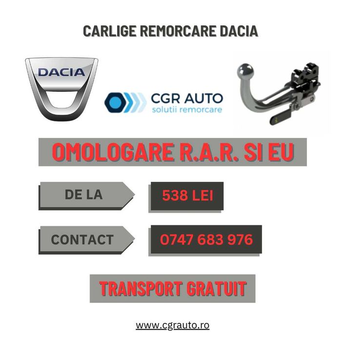 Carlige remorcare Dacia Livrare in toata tara