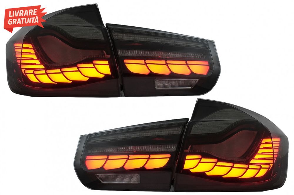 Stopuri OLED BMW Seria 3 F30 (2011-2019) F35 F80 Rosu Fumuriu M4 Desig