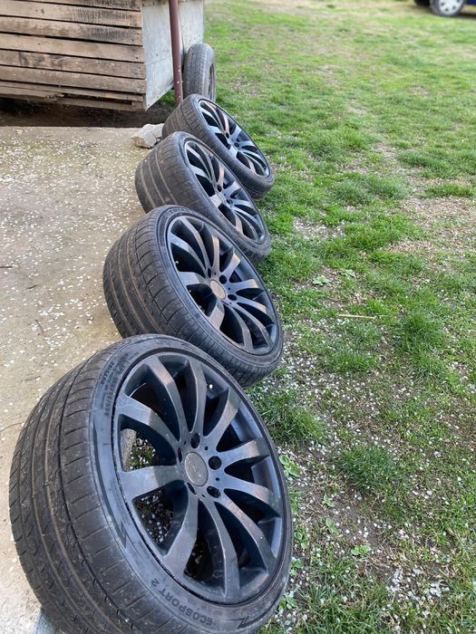 Vând set complet jante + cauciucuri pe 19” – design sport, negru mat