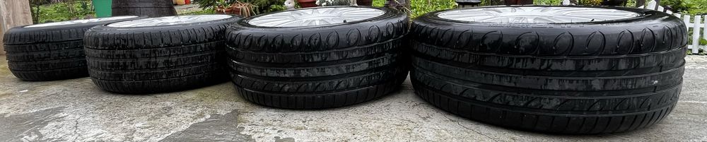 Продават се! Алуминиеви джанти с добри гуми 5Х112
