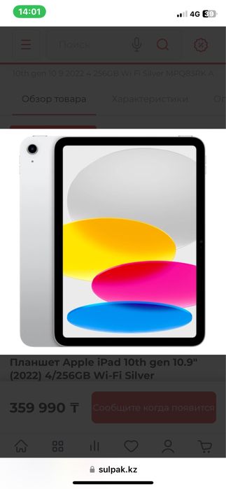 iPad 10th Gen 256 GB (Wi-Fi)