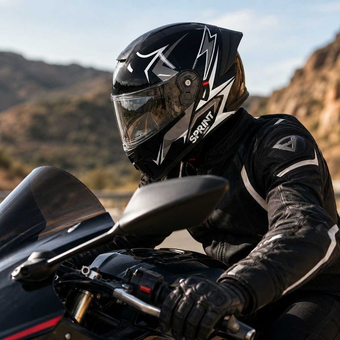 Casca Moto/Scuter Flip-Up, Viziera Dubla, Modulabila, Negru Fulger