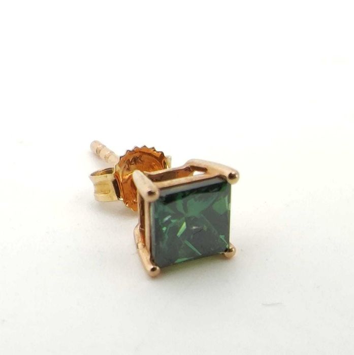 Cercel aur roz 14k cu diamant natural 0,7ct