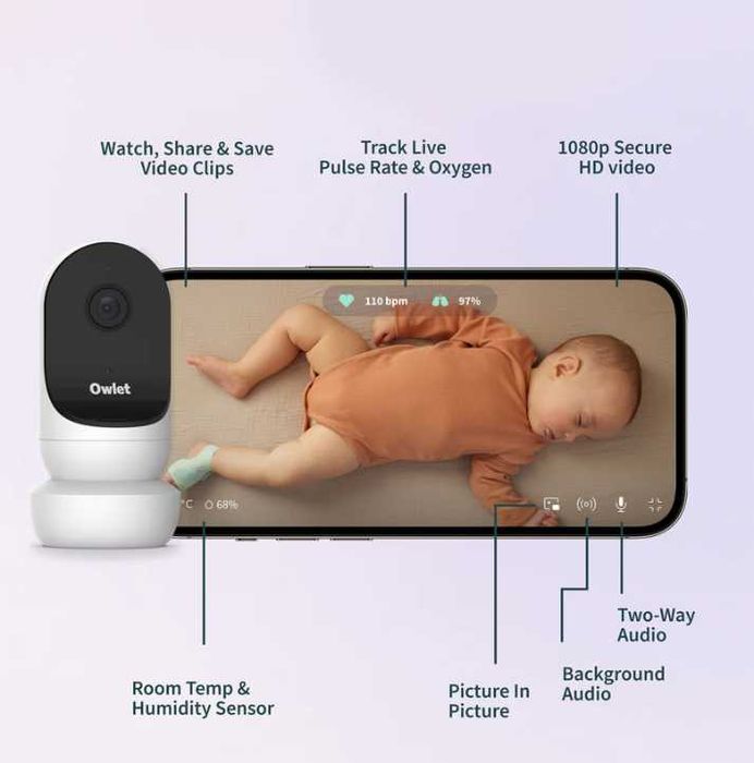 *NOU* Set Owlet Dream Duo - Dream Sock & Camera (MINT/verde)