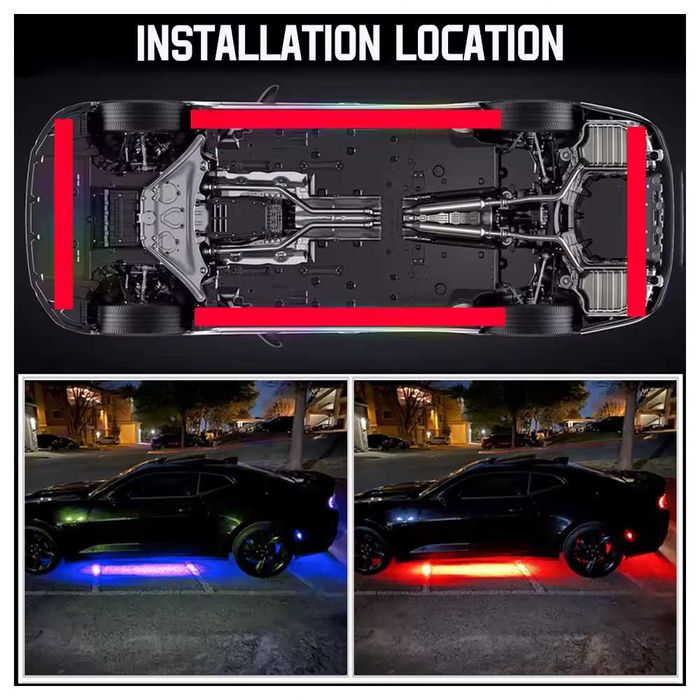 RGB LED Ленти за Под Купето на Автомобил APP 90/120 см Neon 12V