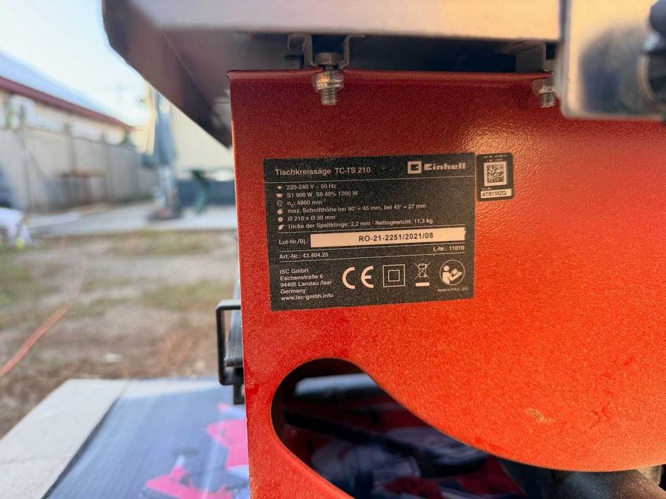 Fierastrau circular cu masa Einhell TC-TS 210, 900 W, lama Ø210 x 30 mm