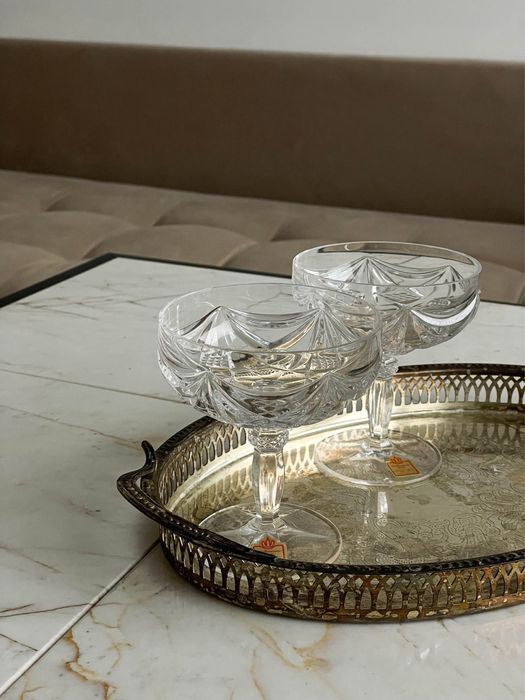 5 кристални чаши за шампанско