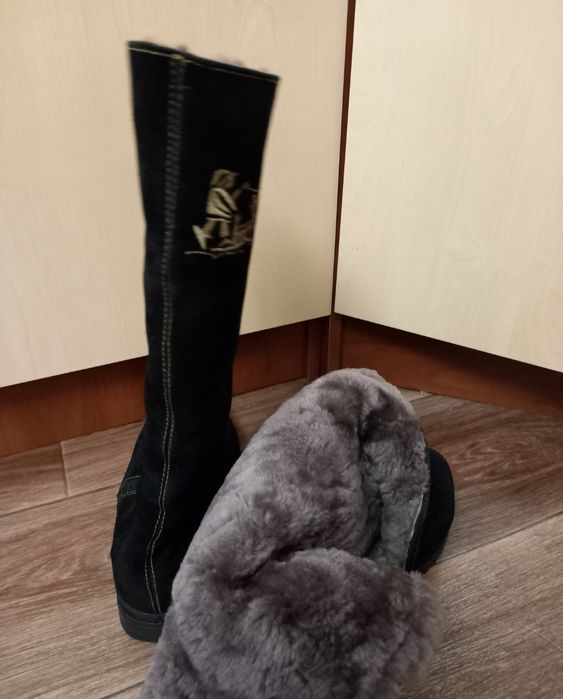Сапоги  зимние, замша