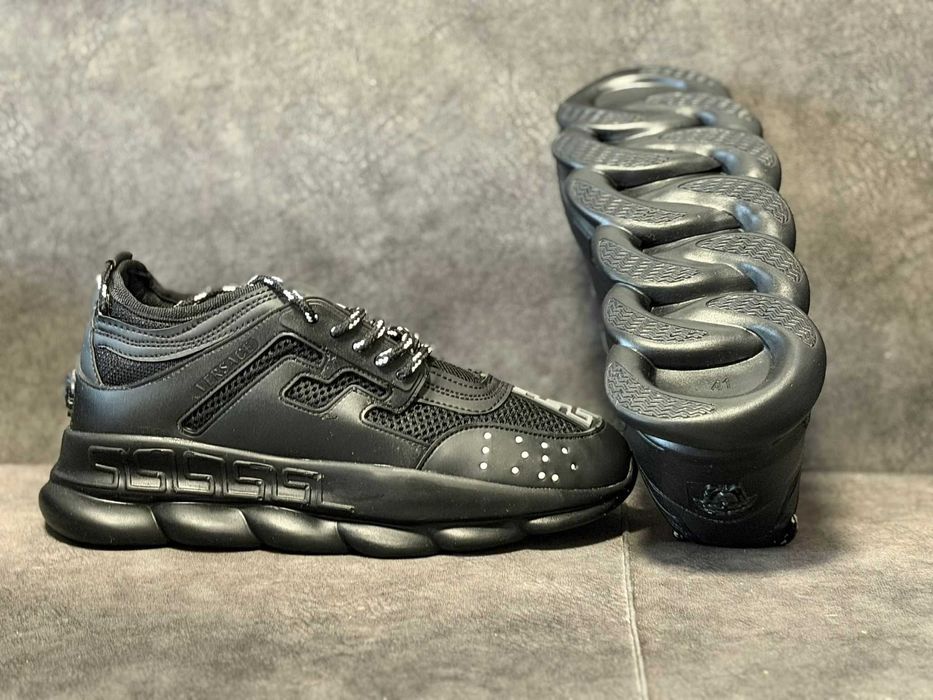 Adidasi Versace CHAIN - White / Black - toate marimile - Verificare