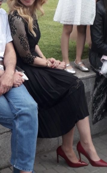 Черна дантелена официална рокля на ЗАРА/ZARA