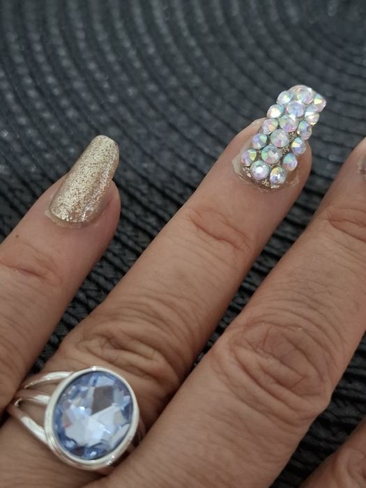 Inel argint cu  acvamarin mărimea 58