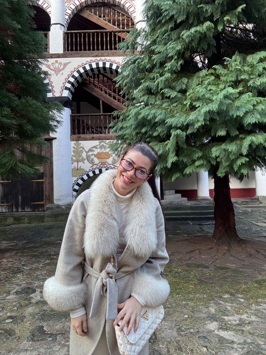 Палто естествен косъм алпака