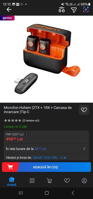 Microfon Hohem (2TX + 1RX + Carcasa de incarcare )Tip-C
