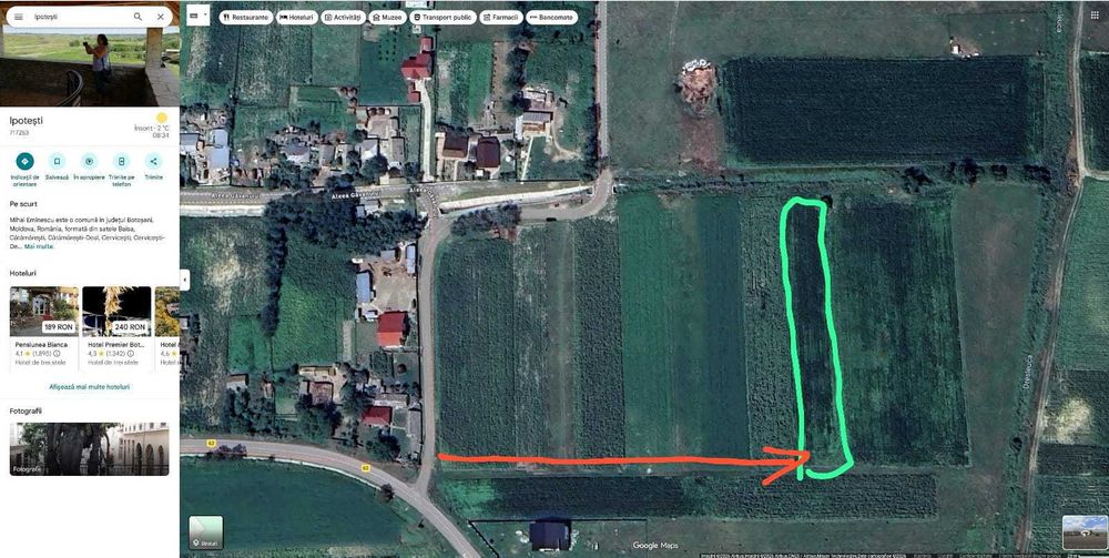 Vand teren extravilan 1800m, Ipotești, Botoșani