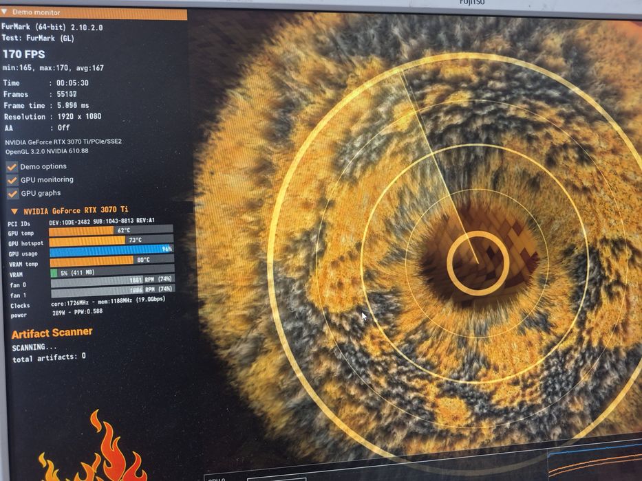 Placa VIdeo ASUS GeForce RTX 3070ti OC 8GB