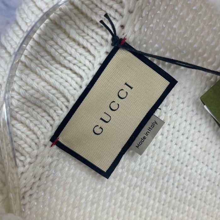 Gucci Boże Narodzenie Zielona-Czerwona-Zielona Włna Wstążka Cardigan