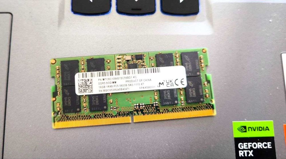 Micron DDR5 16GB 5600MHz laptop RAM for sale.