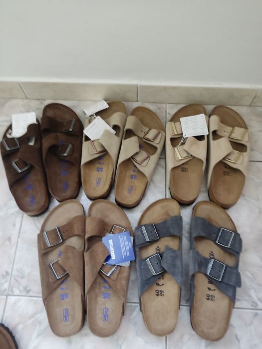 Birkenstock papuci din piele întoarsă Arizona